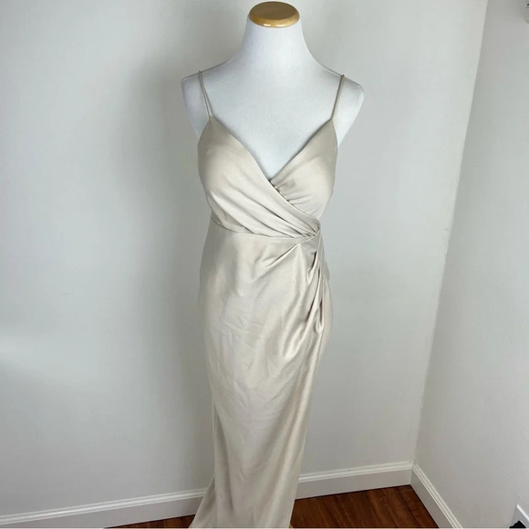 BHLDN Freya Satin Charmeuse Dress Anthropologie Size 2 - Picture 4 of 16